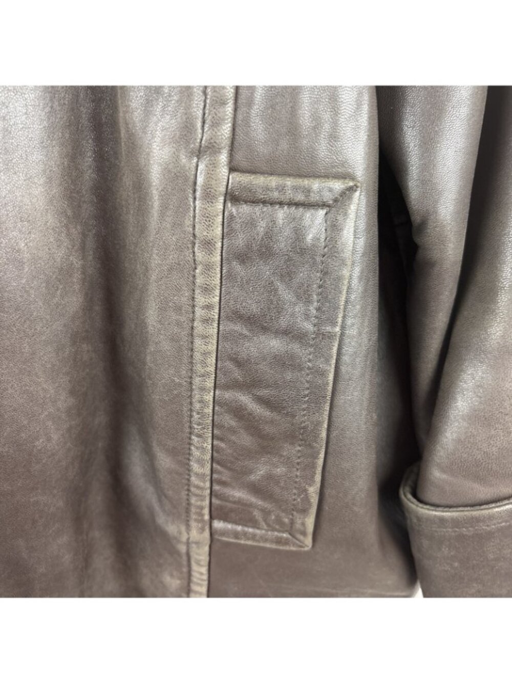 Vintage LNR Soft Glove Leather Zip Bomber Jacket Cuffed Quilted Lining Large - Picture 6 of 10